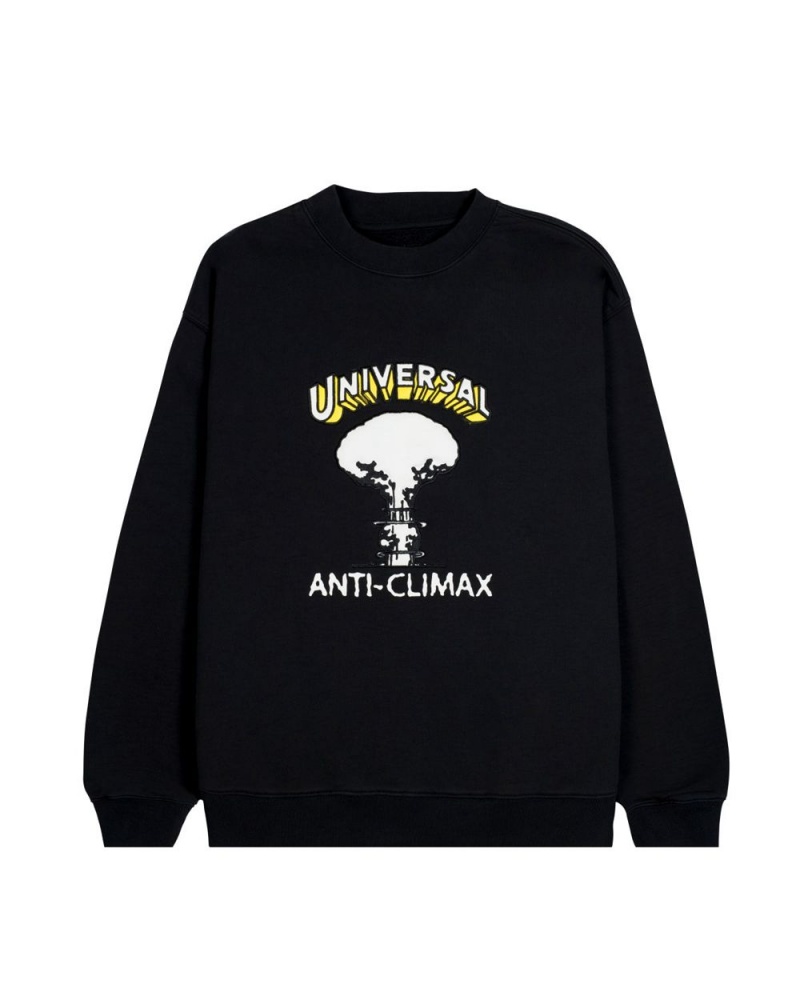 Black Brain Dead Universal Anti-Climax Crewneck Sweatshirt | AU 2096745-PC