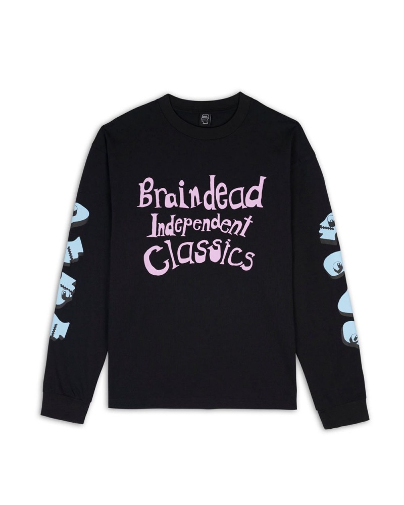 Black Brain Dead Volume Obscure Long Sleeve T-Shirt | AU 3108754-JL