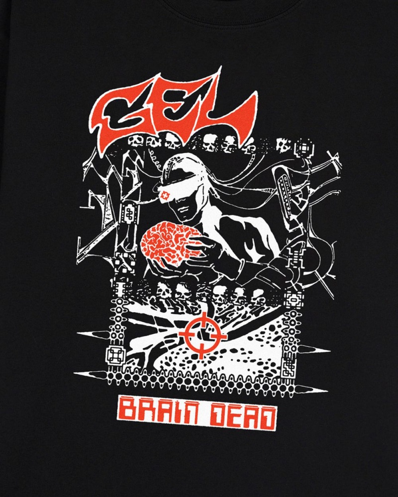 Black Brain Dead X Gel Sound & Fury T-Shirt | AU 0947568-HE