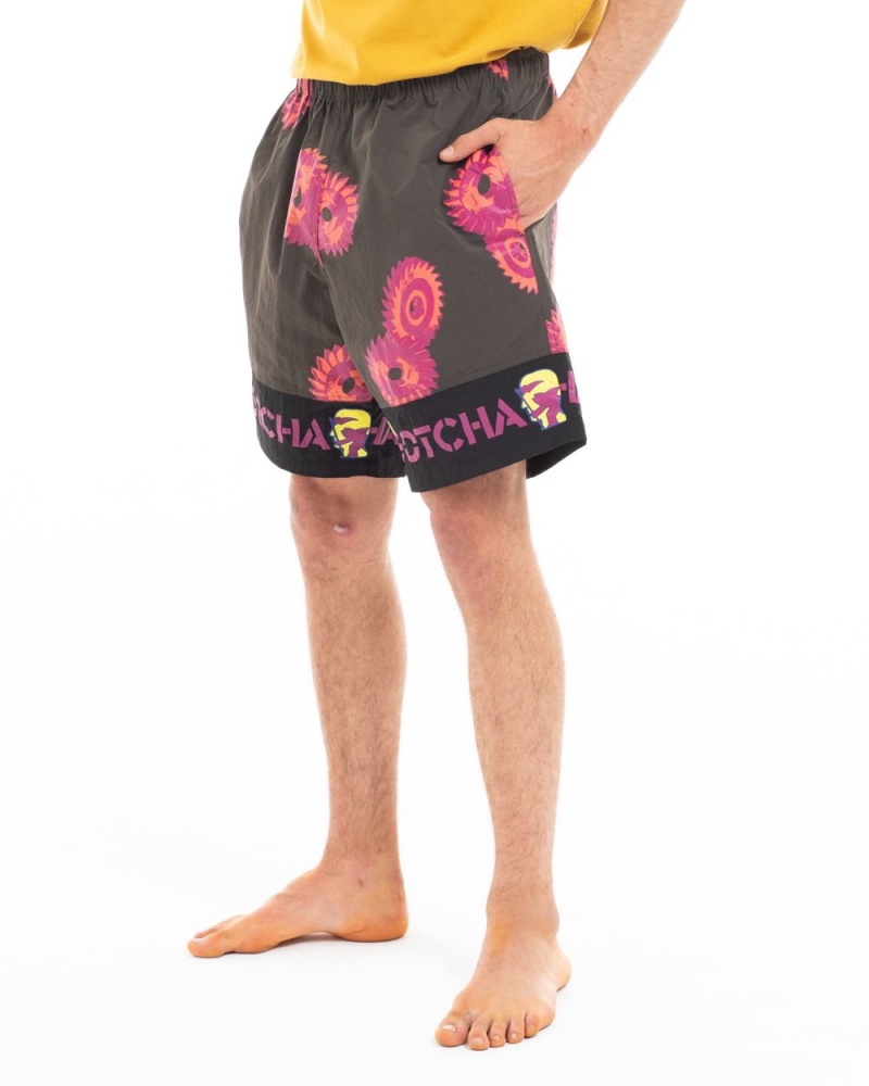 Black Brain Dead X Gotcha Blades Paneled Trunk Shorts | AU 8405392-KT