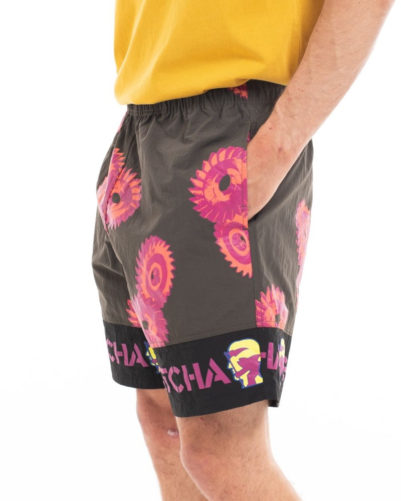 Black Brain Dead X Gotcha Blades Paneled Trunk Shorts | AU 8405392-KT