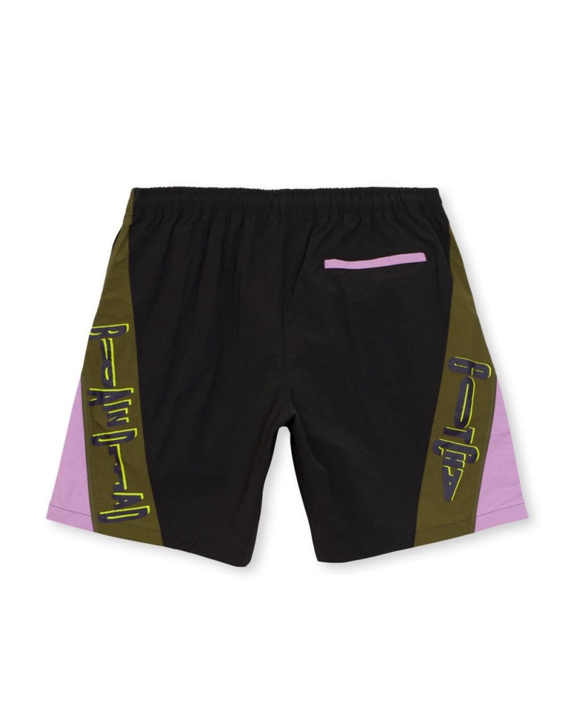 Black Brain Dead X Gotcha Contrast Paneled Trunk Shorts | AU 0786132-NR