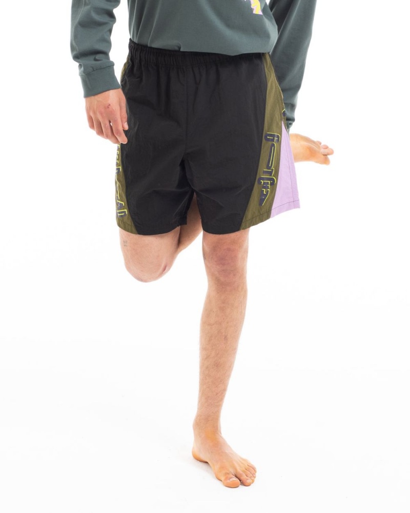 Black Brain Dead X Gotcha Contrast Paneled Trunk Shorts | AU 0786132-NR