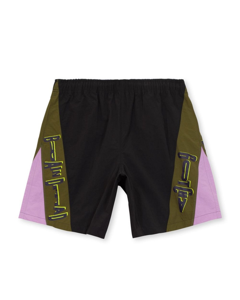 Black Brain Dead X Gotcha Contrast Paneled Trunk Shorts | AU 0786132-NR