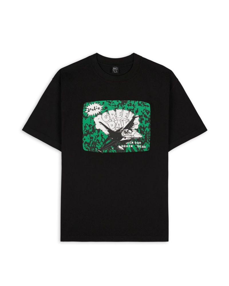 Black Brain Dead X Green Day Airplane T-Shirt | AU 1379485-ME