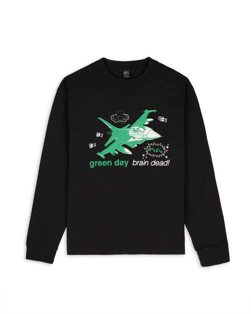 Black Brain Dead X Green Day Dookie Long Sleeve T-Shirt | AU 4536128-UD