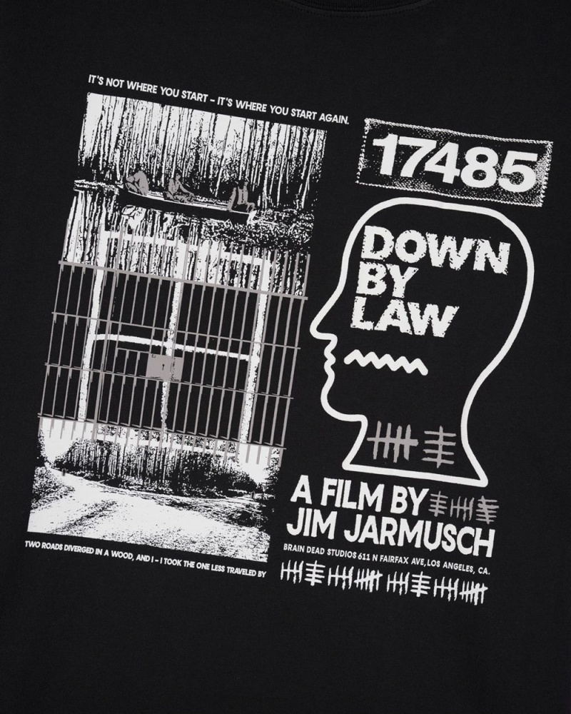 Black Brain Dead X Jim Jarmusch Down By Law T-Shirt | AU 3258064-KF