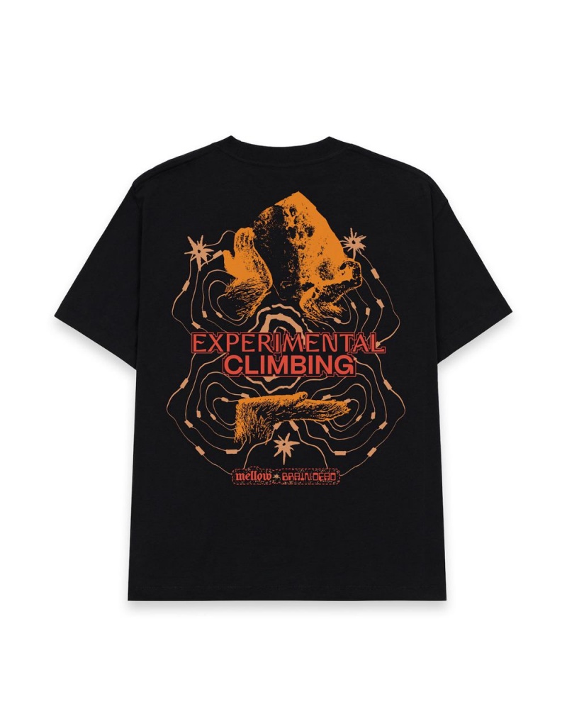 Black Brain Dead X Mellow Climbing Topografic T-Shirt | AU 9713258-OI