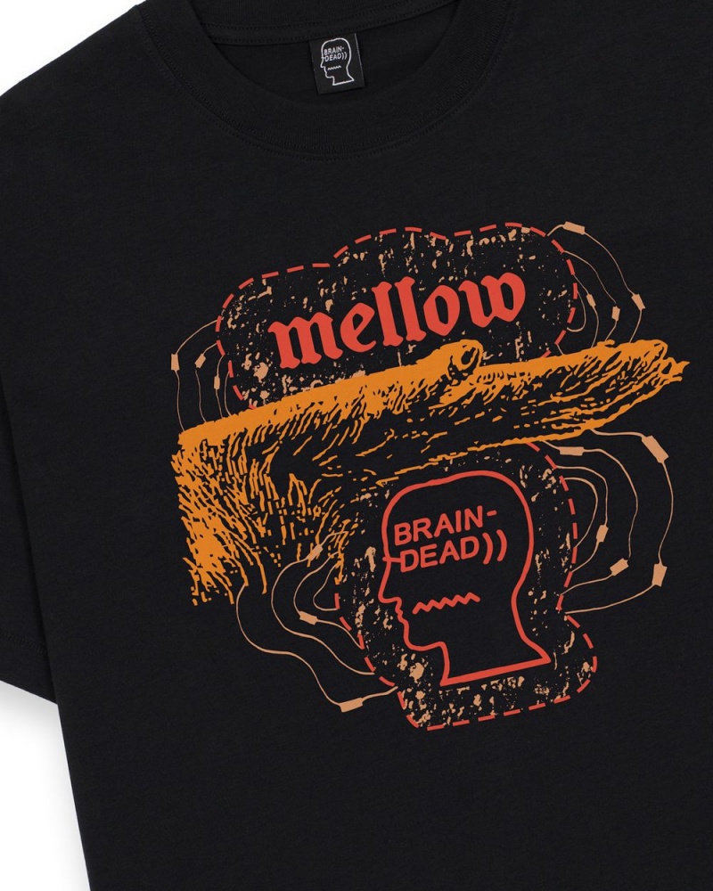 Black Brain Dead X Mellow Climbing Topografic T-Shirt | AU 9713258-OI