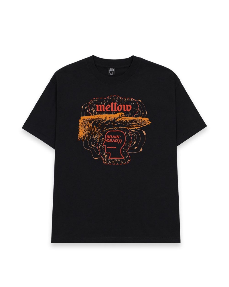 Black Brain Dead X Mellow Climbing Topografic T-Shirt | AU 9713258-OI