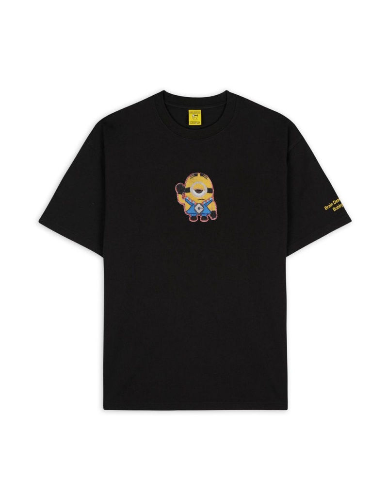 Black Brain Dead X Minions Beaded Stuart T-Shirt | AU 2486015-KB