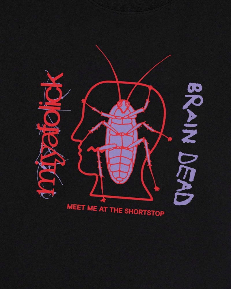 Black Brain Dead X Miya Folick Roach T-Shirt | AU 1806954-HX