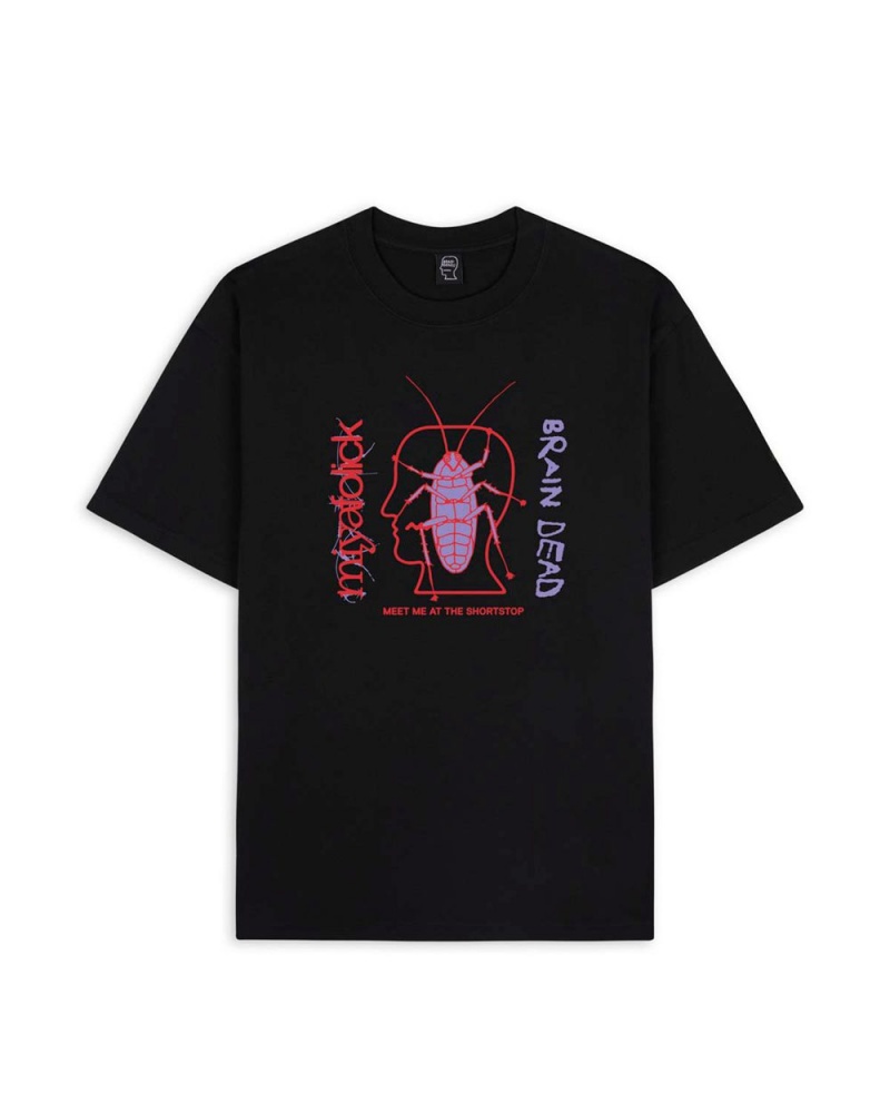 Black Brain Dead X Miya Folick Roach T-Shirt | AU 1806954-HX