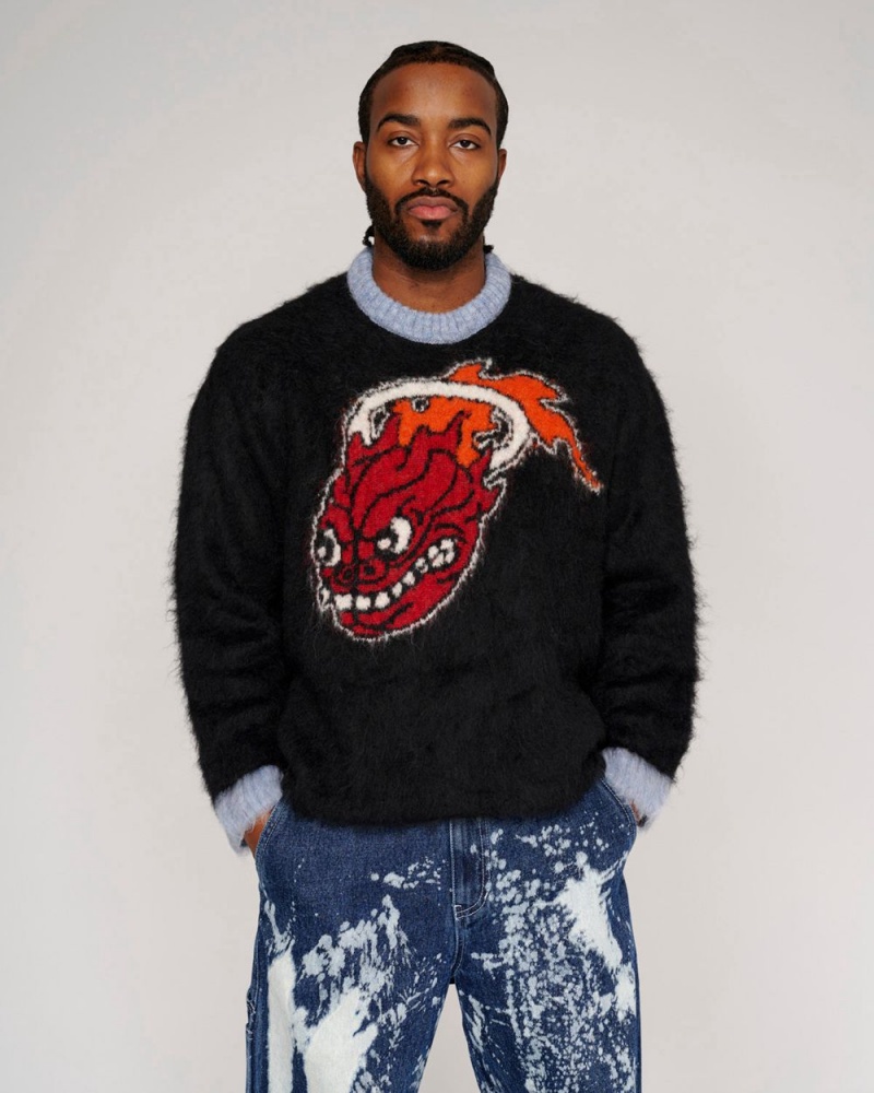 Black Brain Dead X NBA Miami Heat Alpaca Sweater | AU 3274986-TX