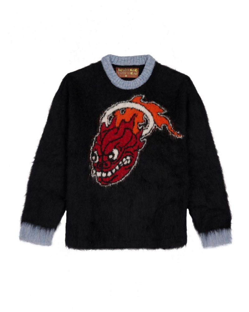 Black Brain Dead X NBA Miami Heat Alpaca Sweater | AU 3274986-TX