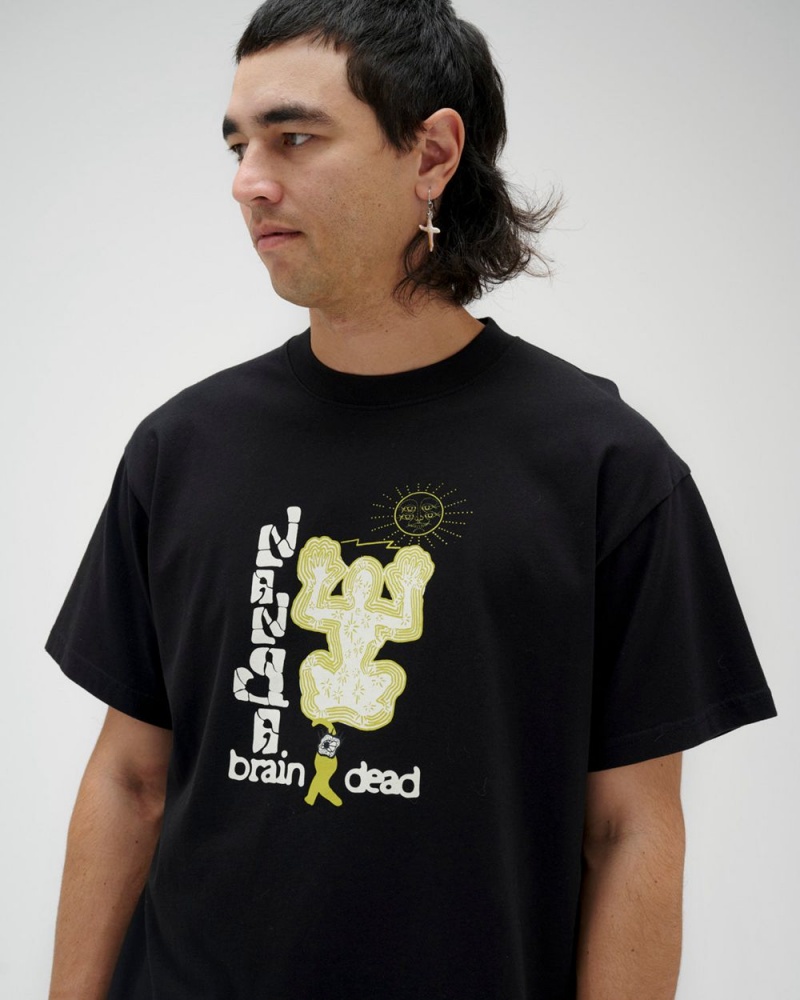 Black Brain Dead X Nanga Geoglyphs T-Shirt | AU 1832690-RT