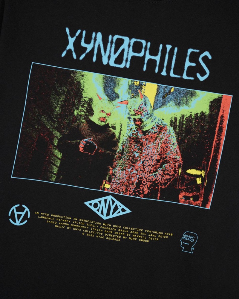 Black Brain Dead X Onyx Collective Xynophiles Tee T-Shirt | AU 4750369-TQ