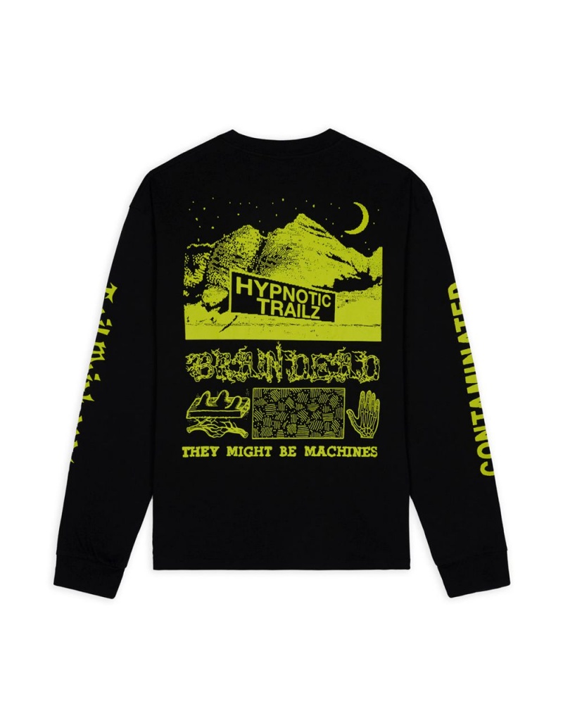 Black Brain Dead X Rapha Trail Ghoul Long Sleeve T-Shirt | AU 6514790-YE