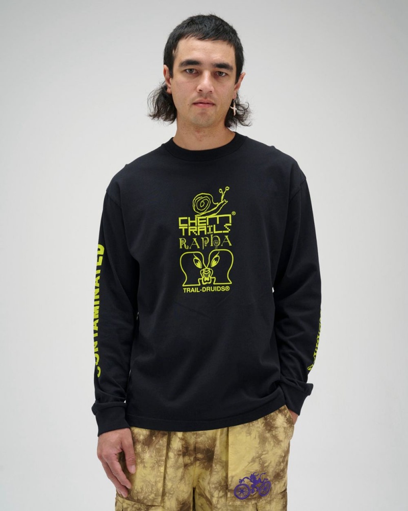 Black Brain Dead X Rapha Trail Ghoul Long Sleeve T-Shirt | AU 6514790-YE