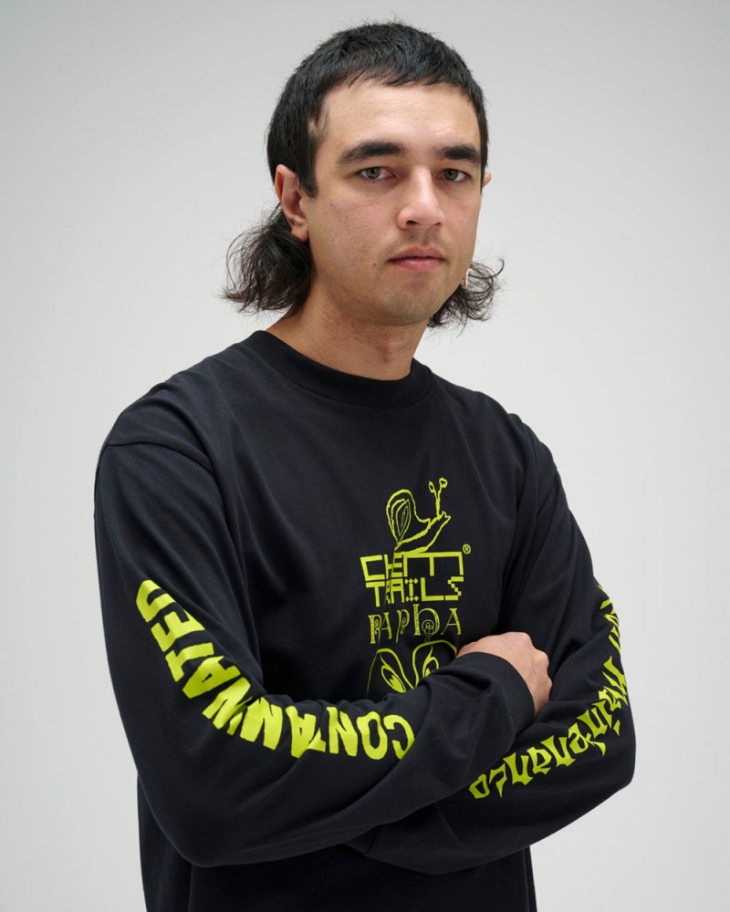 Black Brain Dead X Rapha Trail Ghoul Long Sleeve T-Shirt | AU 6514790-YE