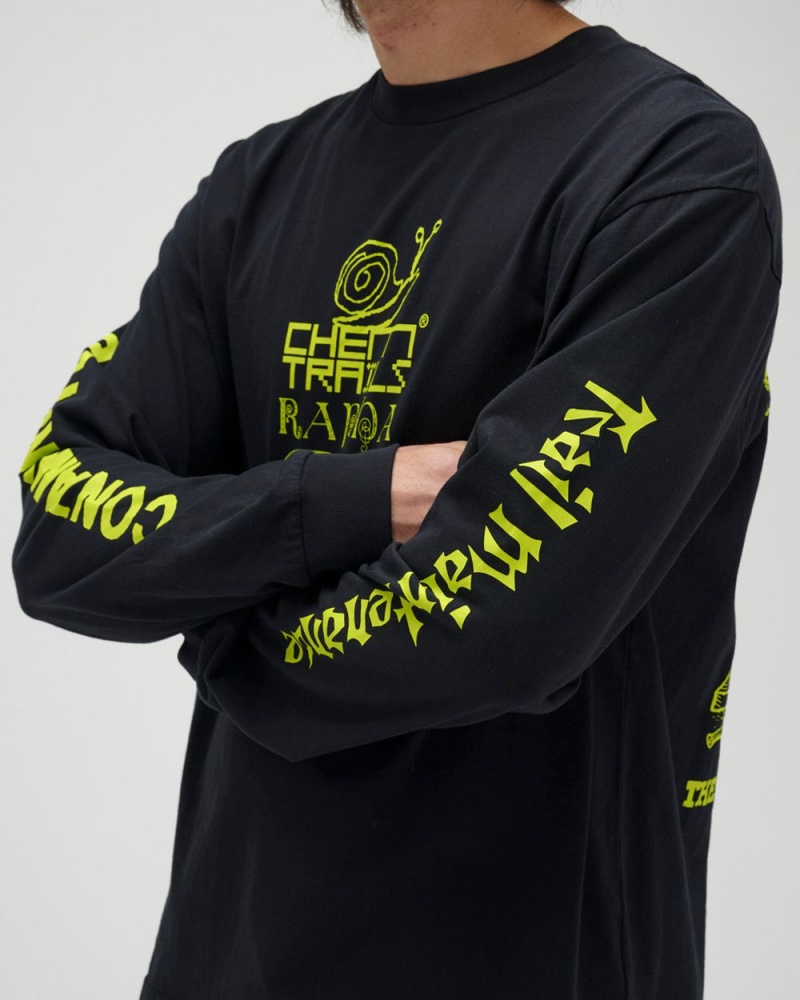 Black Brain Dead X Rapha Trail Ghoul Long Sleeve T-Shirt | AU 6514790-YE