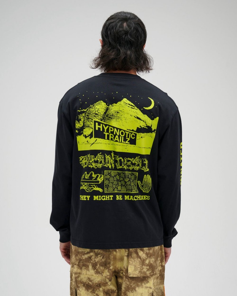 Black Brain Dead X Rapha Trail Ghoul Long Sleeve T-Shirt | AU 6514790-YE