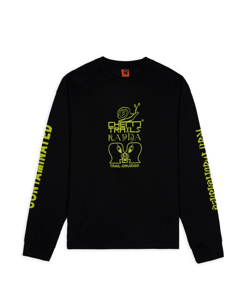 Black Brain Dead X Rapha Trail Ghoul Long Sleeve T-Shirt | AU 6514790-YE