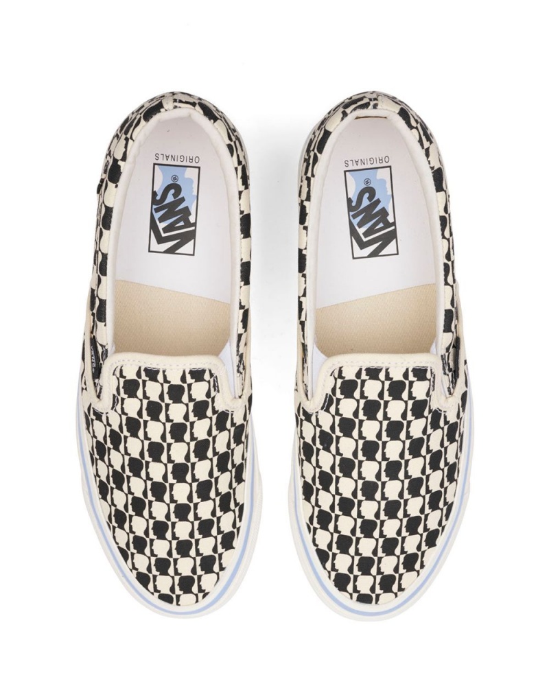 Black White Brain Dead X Vans Og Slip-On Shoes | AU 9042715-BZ