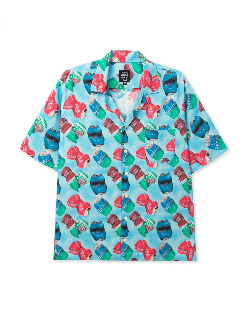 Blue Brain Dead Aaron Jupin Cans Short Sleeve Hawaiian Shirt | AU 7496801-UR