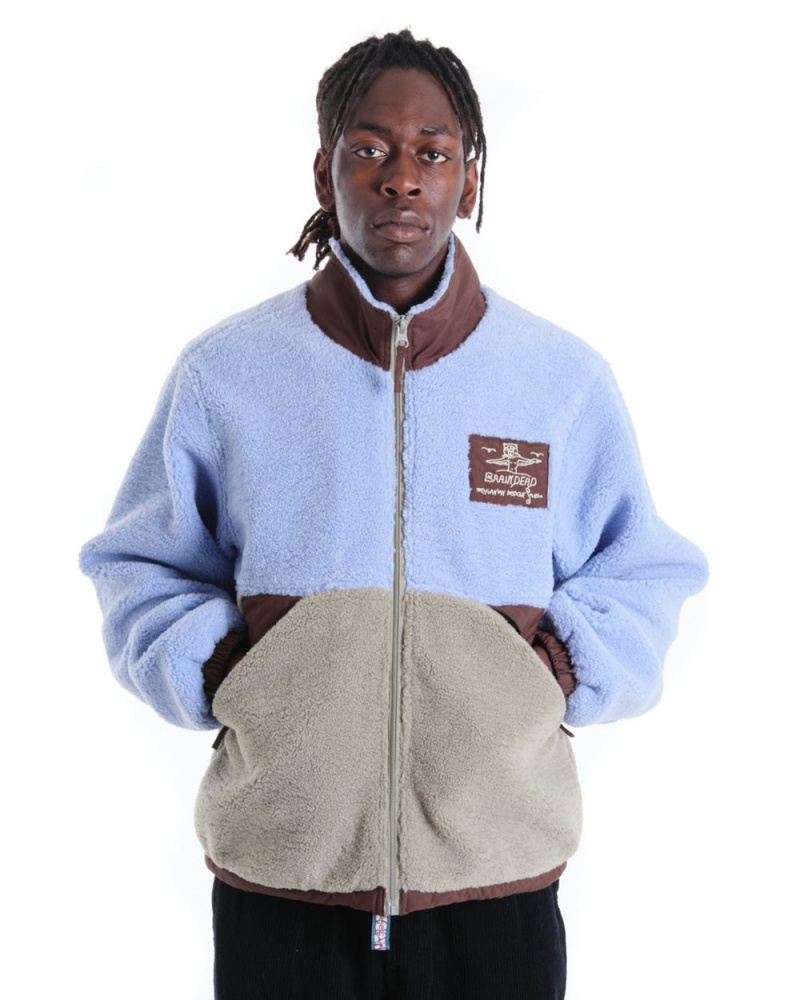 Blue Brain Dead Climbing Californian Paneled Sherpa Full Zip Jacket | AU 2504716-NE