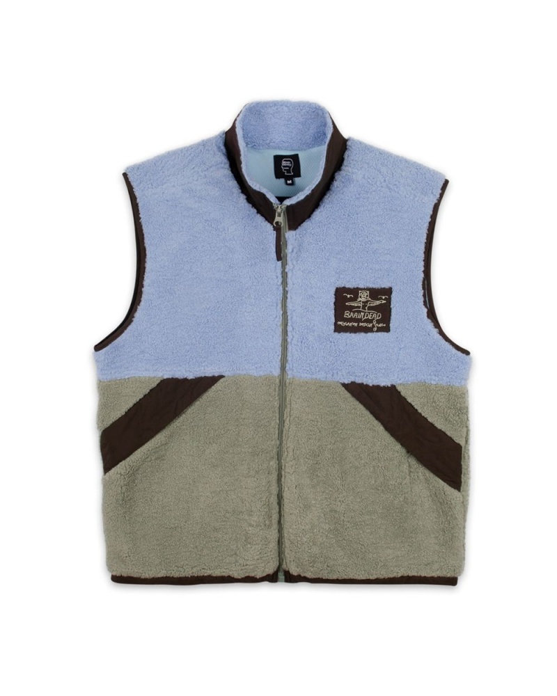 Blue Brain Dead Climbing Californian Paneled Sherpa Vest | AU 6093215-UM