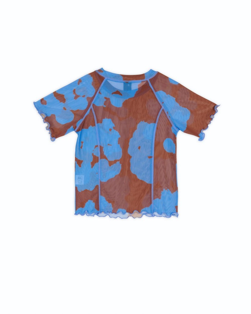 Blue Brain Dead Cloud Blob Hyper Mesh Short Sleeve Shirt | AU 5437298-JC