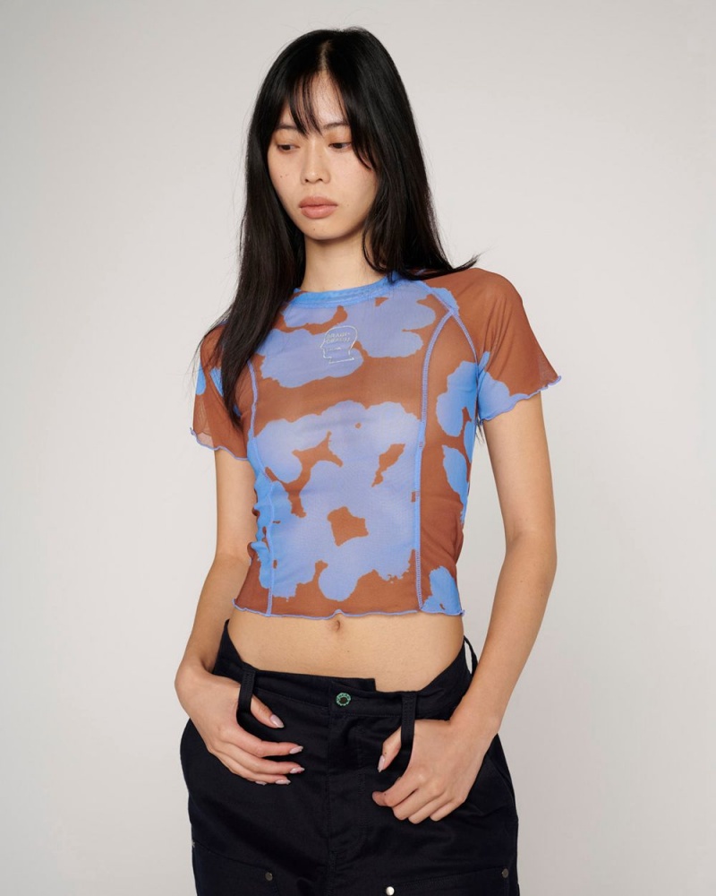 Blue Brain Dead Cloud Blob Hyper Mesh Short Sleeve Shirt | AU 5437298-JC