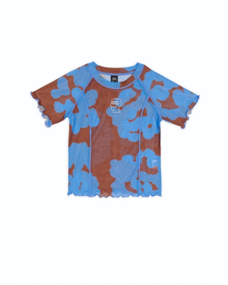 Blue Brain Dead Cloud Blob Hyper Mesh Short Sleeve Shirt | AU 5437298-JC