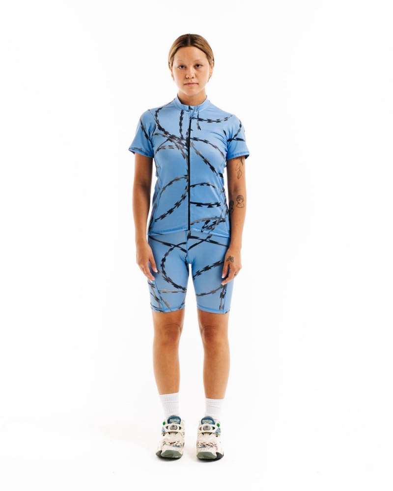 Blue Brain Dead Cycling Jersey Shirt | AU 8506923-EY