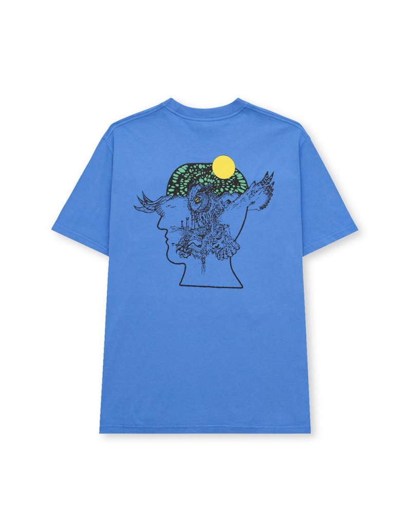 Blue Brain Dead Electric Owl T-Shirt | AU 1675932-VY