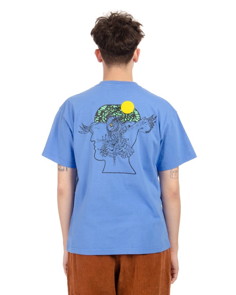 Blue Brain Dead Electric Owl T-Shirt | AU 1675932-VY