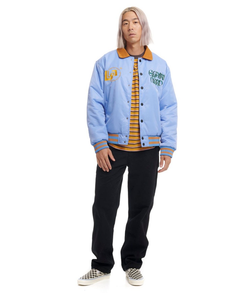 Blue Brain Dead Human Hardware Satin Jacket | AU 0538271-VD