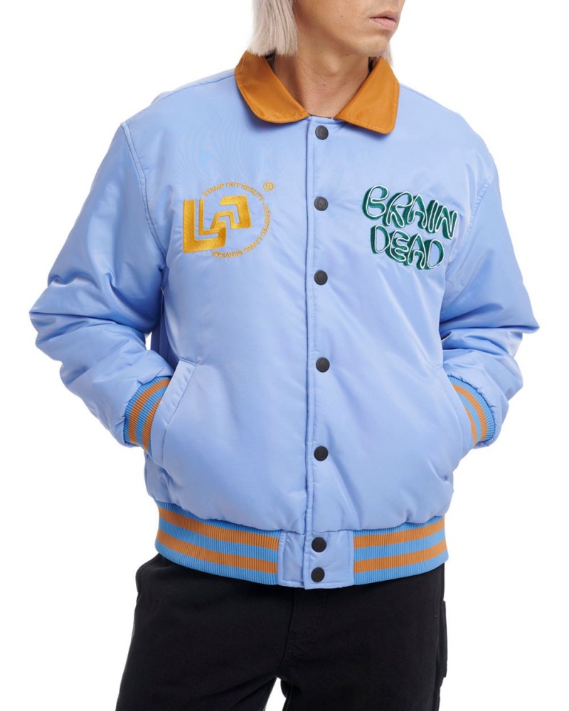 Blue Brain Dead Human Hardware Satin Jacket | AU 0538271-VD