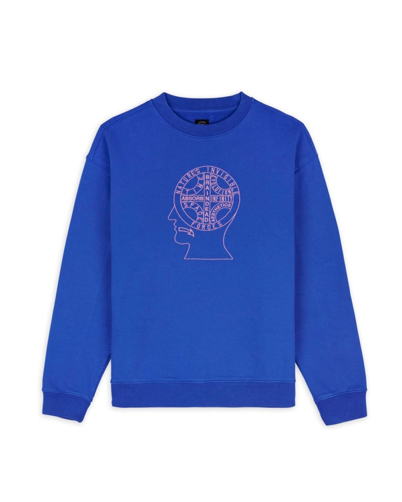 Blue Brain Dead Invisible Forces Crewneck Sweatshirt | AU 5879063-ZW