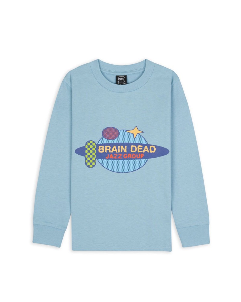 Blue Brain Dead Jazz Group Kids Long Sleeve T-Shirt | AU 9614832-NH