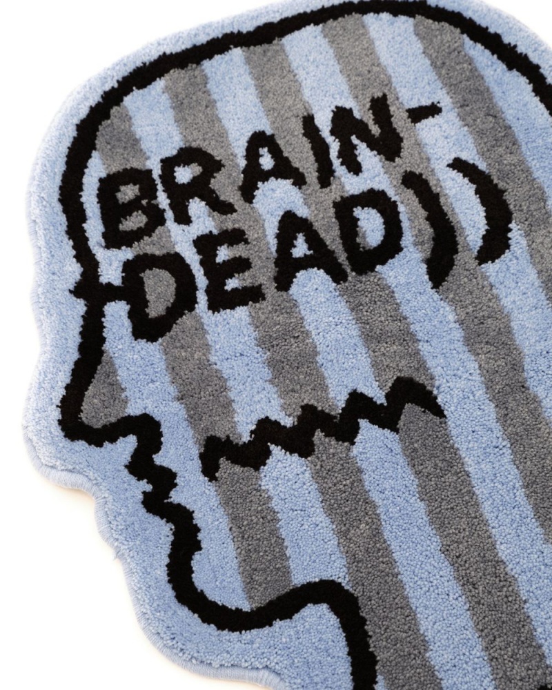 Blue Brain Dead Logo Head Striped Rug | AU 9486052-NJ