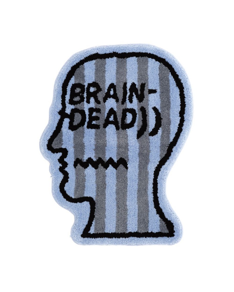 Blue Brain Dead Logo Head Striped Rug | AU 9486052-NJ