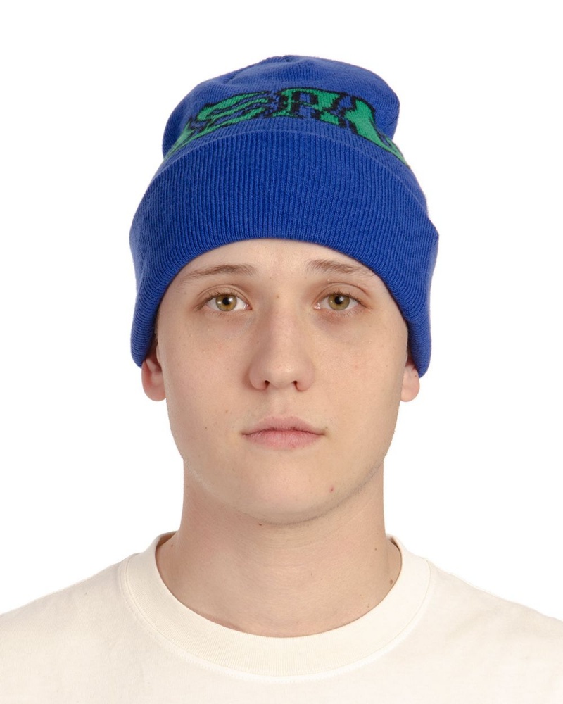 Blue Brain Dead Prehistoric Logo Wool Beanie | AU 1326089-YF