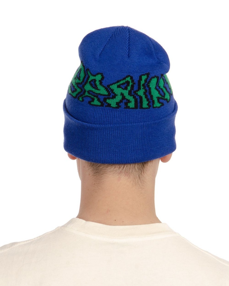 Blue Brain Dead Prehistoric Logo Wool Beanie | AU 1326089-YF