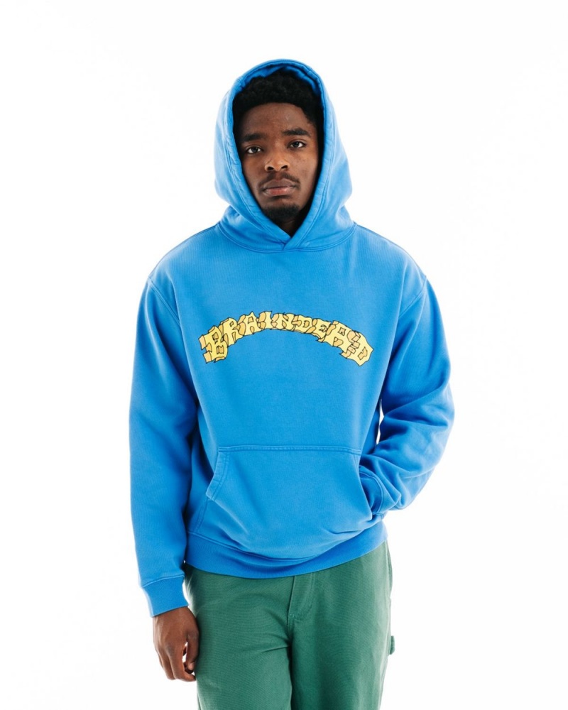 Blue Brain Dead Running Fades Sweatshirt Hoodie | AU 7096358-PQ