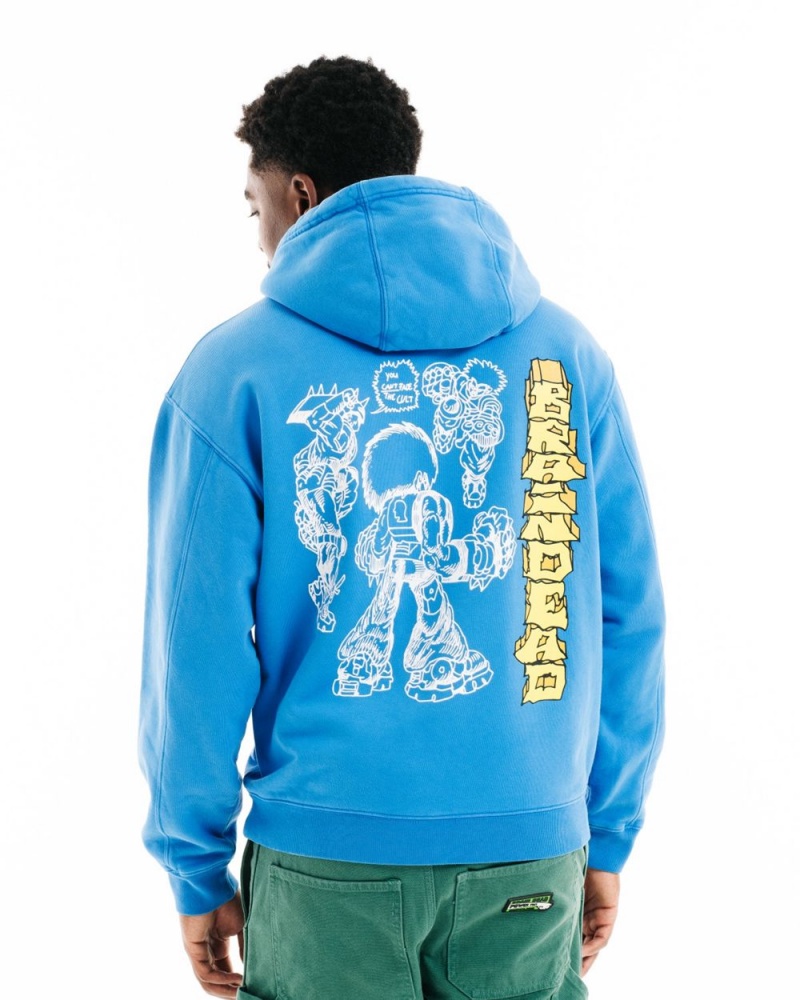 Blue Brain Dead Running Fades Sweatshirt Hoodie | AU 7096358-PQ