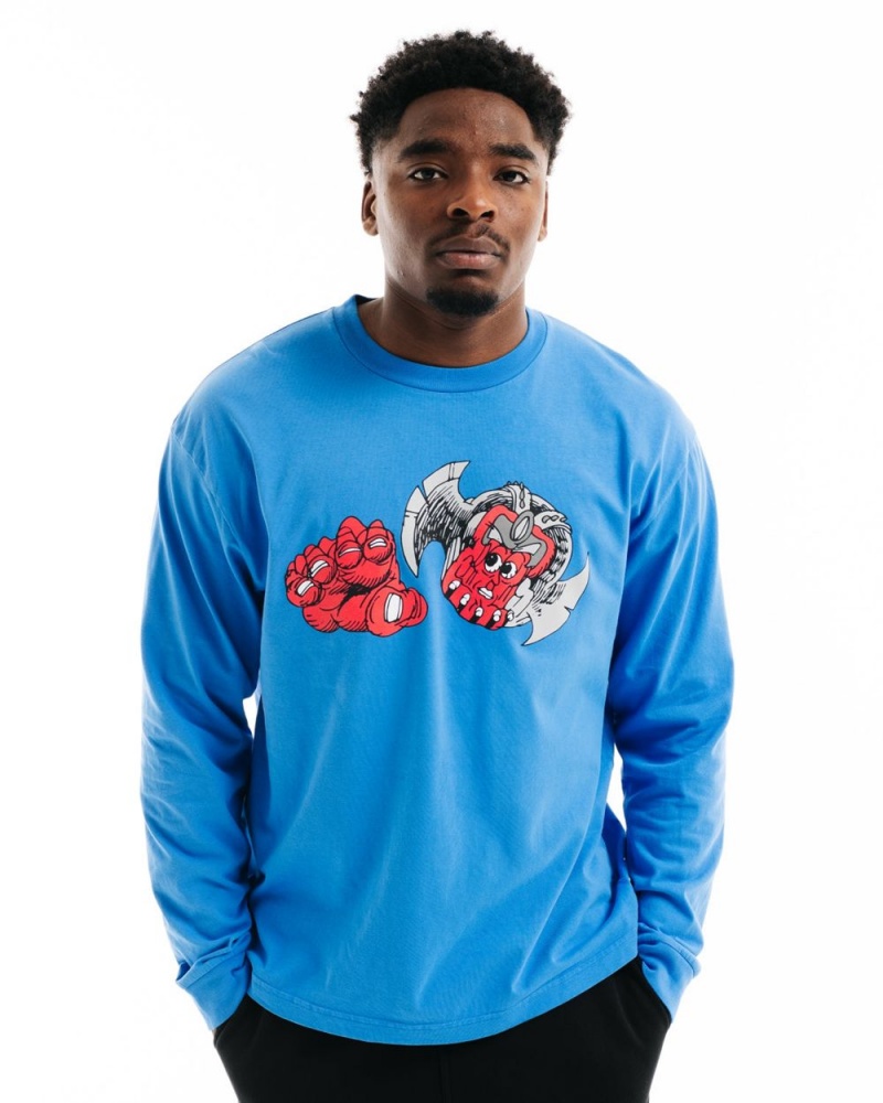 Blue Brain Dead Summoner Long Sleeve T-Shirt | AU 4536280-FY