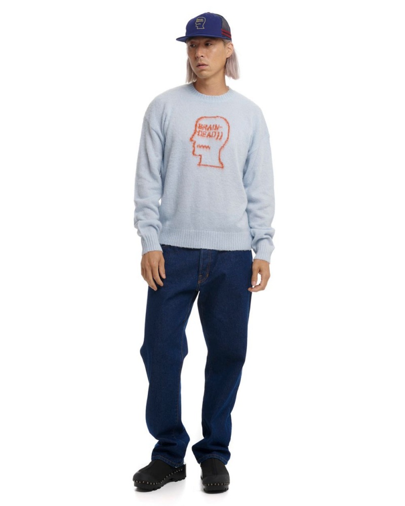 Blue Brain Dead Superfuzz Logohead Crewneck Sweater | AU 2540396-LI