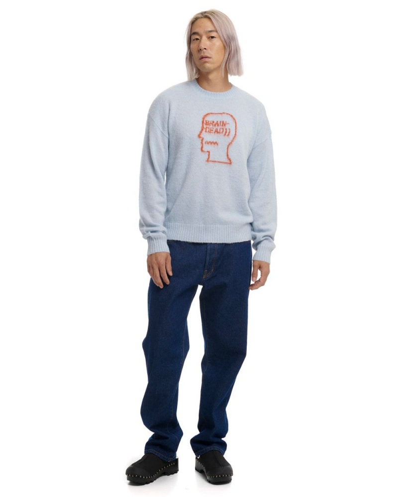 Blue Brain Dead Superfuzz Logohead Crewneck Sweater | AU 2540396-LI